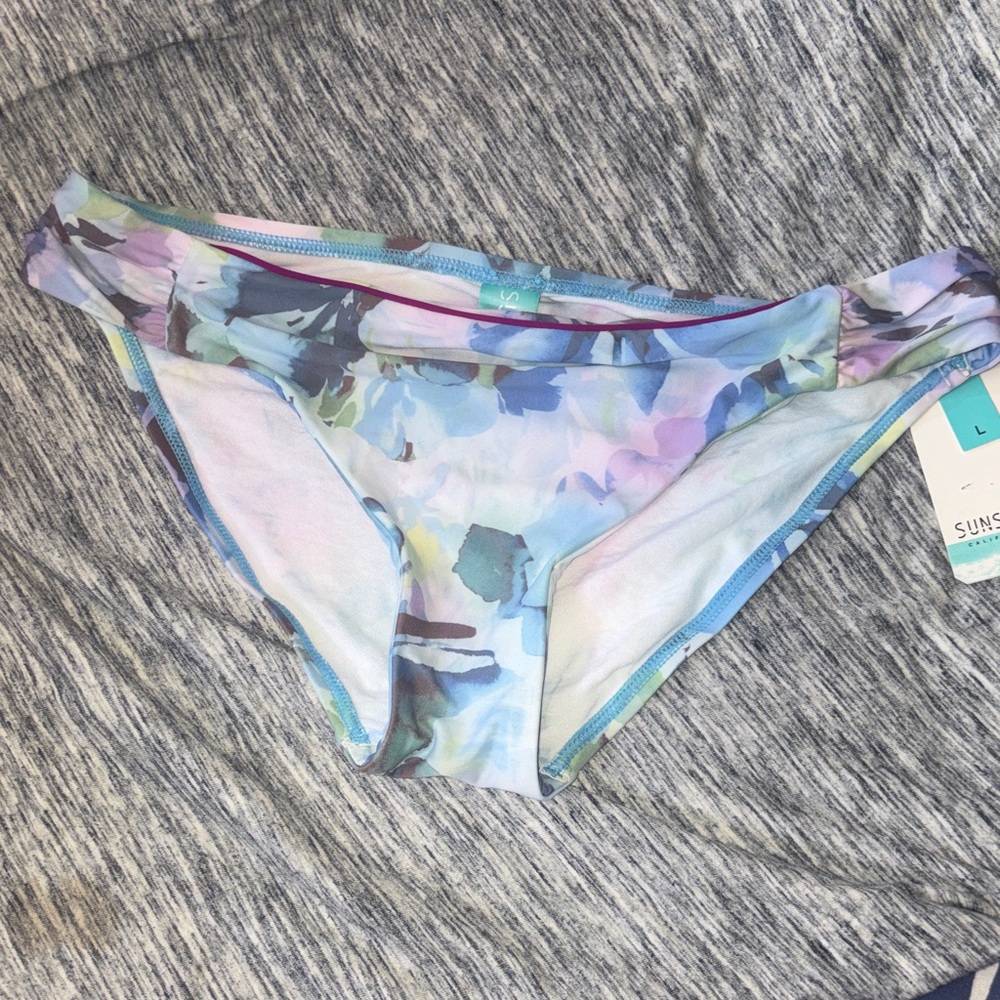Sunsation Pastel Watercolor Bikini Bottoms - Blue, Purple, Pink